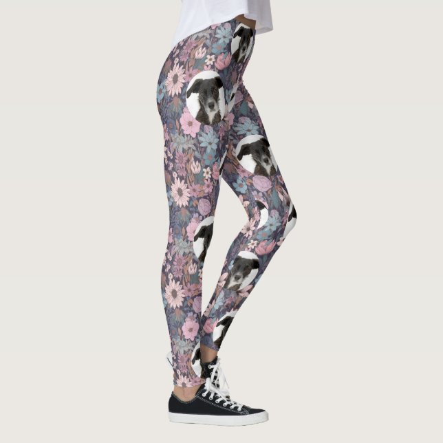 Legging Flores Pastel Padrão Personalizadas para Animais d (Direita)