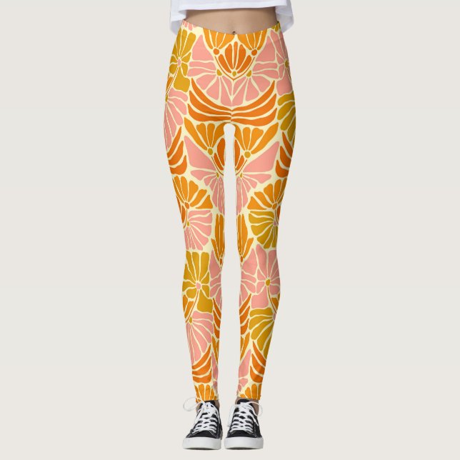 Legging Flores Retro Coloridas (Frente)