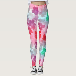 Legging Flores Rosa Abstrato Sakura