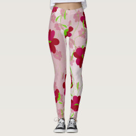 Legging Flores Rosa e Vermelho - Floral
