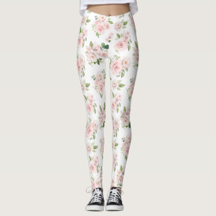 Legging Flores Rosa, Rosas Rosa, Flores De Aquarelas