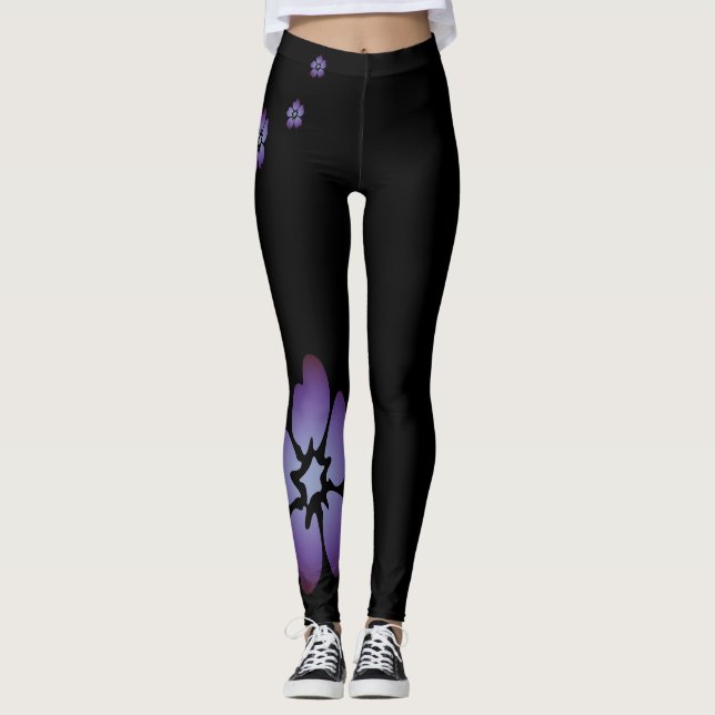 Legging Flores Roxas (Frente)