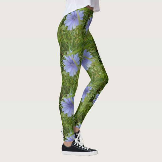 Legging Flores Roxas Azuis Leggênese Floral Elegante (Direita)