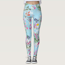 Legging Flores selvagens contra o céu azul
