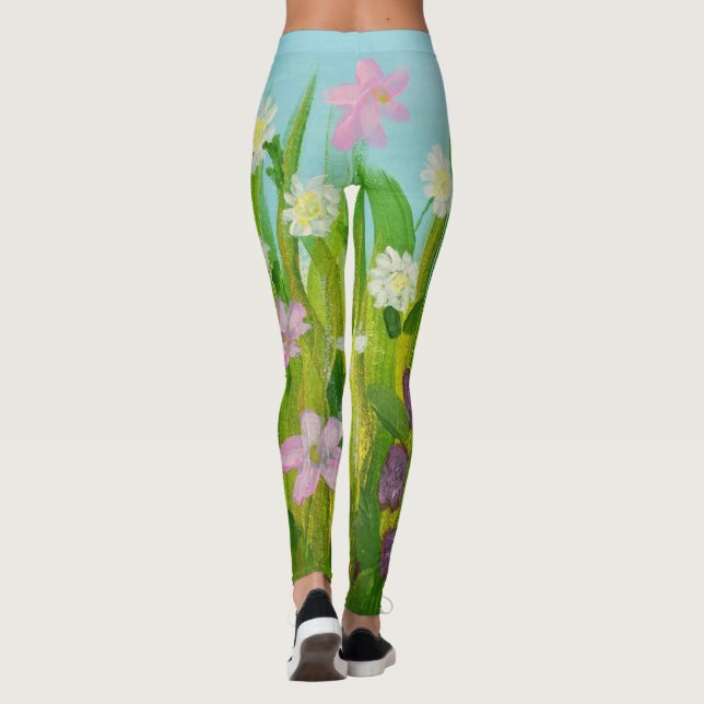 Legging Flores selvagens na grama (Verso)