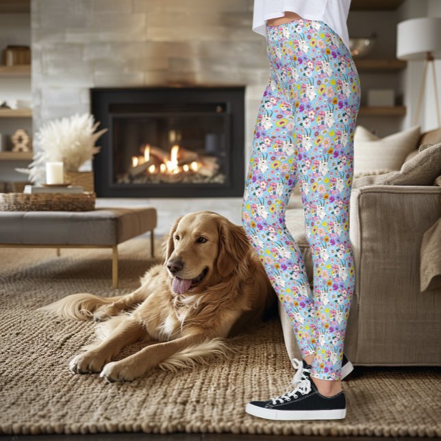 Legging Flores Silvestres Cabra da Montanha Branca Naturez (Criador carregado)