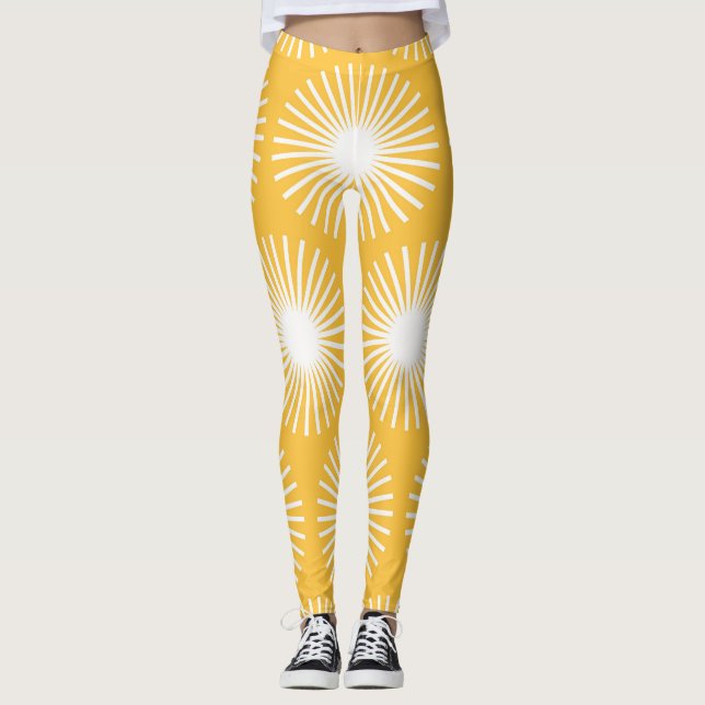 Legging Flores simples: design sem costura escandinava. (Frente)
