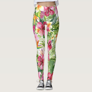 Legging Flores Tropicais e Folhas do Havaí