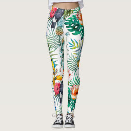 Legging Flores tropicais e tucano