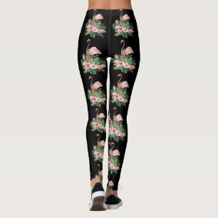 Legging Flores Tropicais Exóticas - Padrão Flamingo