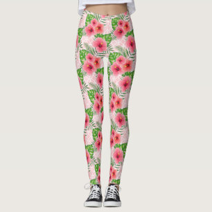 Legging Flores Tropicais Rosa