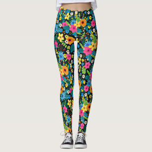 Legging Flores Vibrantes Ditsy Padrão Floral-43785