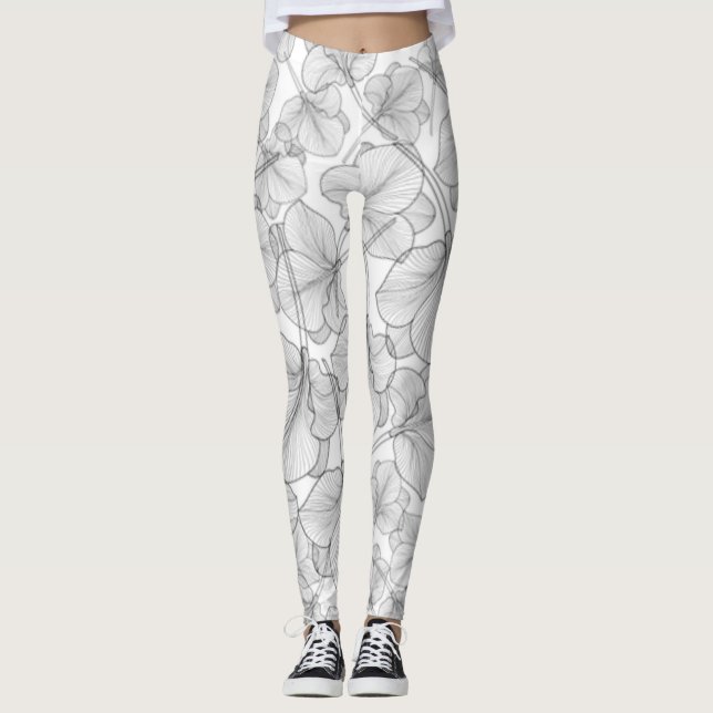 Legging Flores | Zazzle_Growth. (Frente)