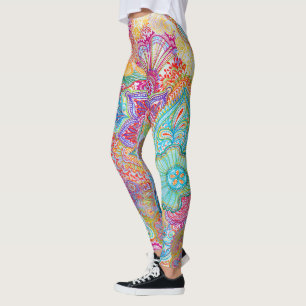 Legging Florescência por todo o lado em caneleiras