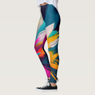 Legging Florescimento Vibrante – Energia Floral Abstrata E