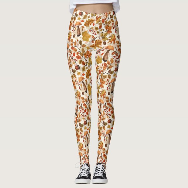 Legging Floresta automática em branco (Frente)