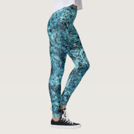 Legging Floresta azul sob neve ou vidro rachado