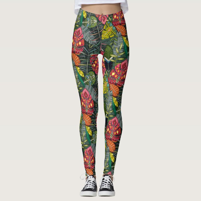 Legging floresta boho hojas (Frente)