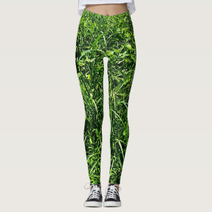 Legging Floresta de Grama Verde Selvagem