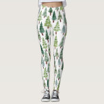 Legging  Floresta de inverno com pinheiro Russo de Aquarel<br><div class="desc">Linda aquarela padrão da árvore de dor florestal de inverno</div>
