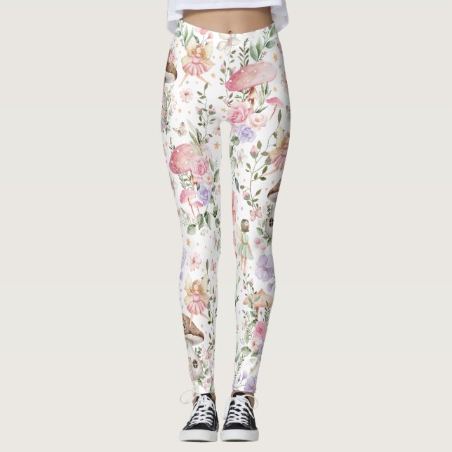 Legging Floresta Encantada de Fada Girly Floral (Frente)