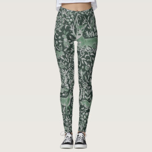 Legging Floresta Escura Raposa Verde Raposa Raiva Fantasia