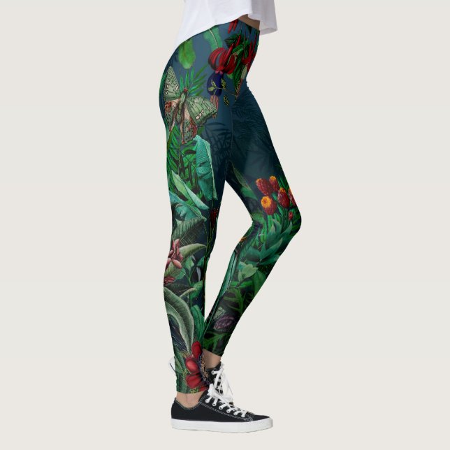 Legging Floresta Tropical Fantástica da Meia-Noite (Direita)