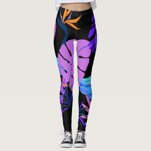 Legging Floresta Tropical Rosa-Rosa Azul Bunch