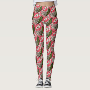 Legging Flórida folhada divertida baseada em vagens de alg