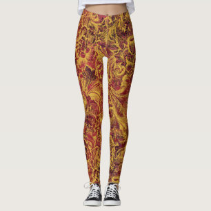 Legging Flórida vítrea em burgundy e ouro