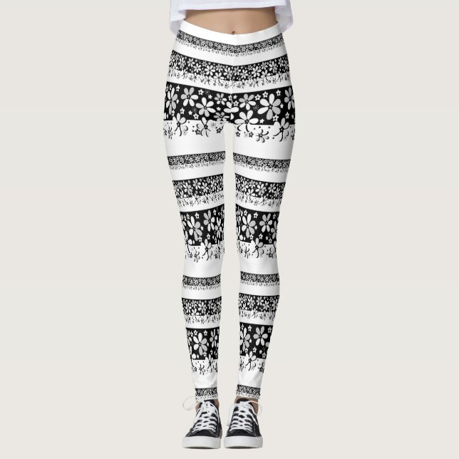 Legging Florim preto e branco (Frente)