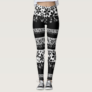 Legging Florim preto e branco