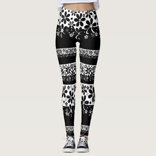 Legging Florim preto e branco (Frente)
