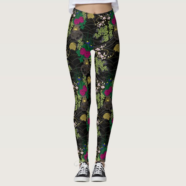 Legging Flower Carriage Pattern Japanese classic (Frente)