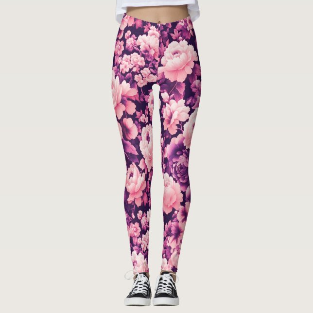 Legging flower violet dark (Frente)