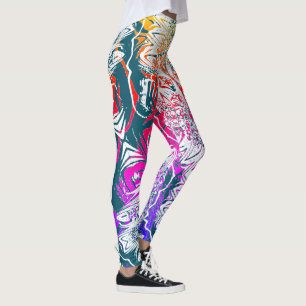Legging Fluindo como a Abstrato de água - Arte Computacion