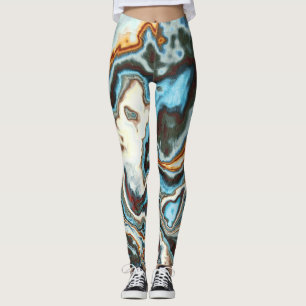 Legging Fluxo de Mármore Azul Ferrugem