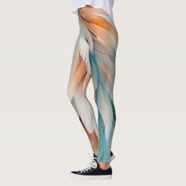 Legging Fluxo de Pena Abstrata – Elegância Suave