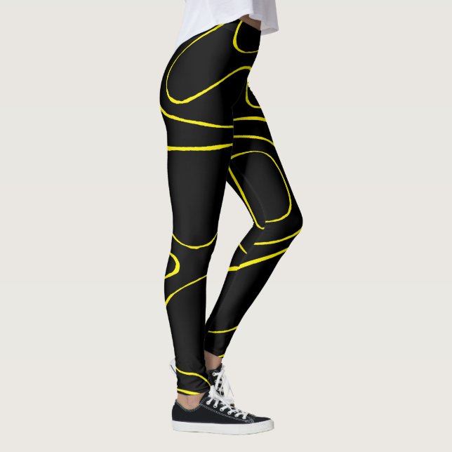 Legging Fluxo e Refluxo 2 em Preto e Amarelo (Direita)