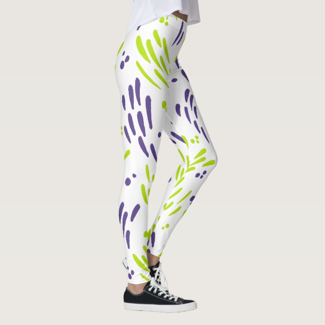 Legging Fluxo em Verde limão e roxo (Direita)