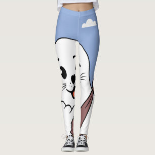 Legging Foca Piscando de Olho Vestindo Bandana Fazendo Sin
