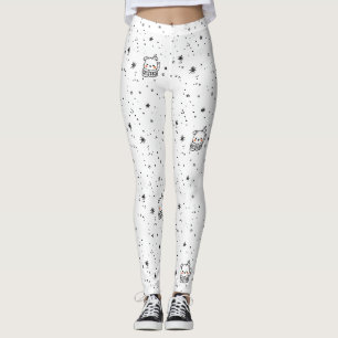 Legging Fofa Floco de Neve de Urso Polar de Inverno