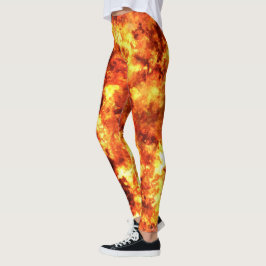Legging Fogo quente vermelho