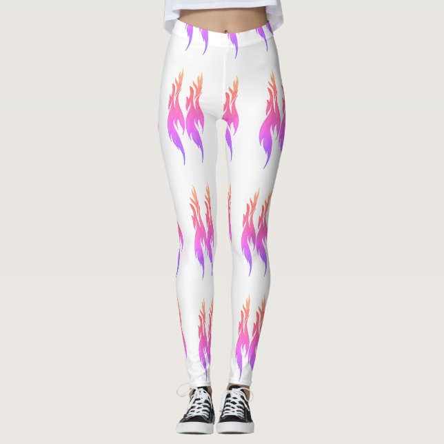 Legging Fogo Vibrante Cor Cor-de-rosa-rosa-impressa Menina (Frente)
