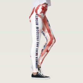 Legging Fogos de Artifício em Aquarela 4 de Julho