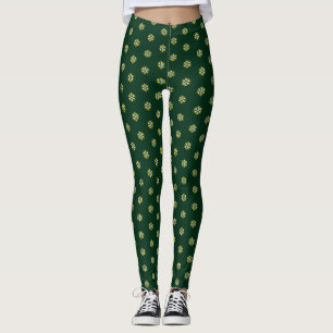 Legging Folha de ouro simples e moderna e floco de neve br