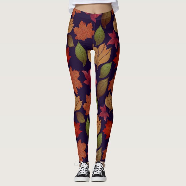 Legging Folha de outono Colorida (Frente)