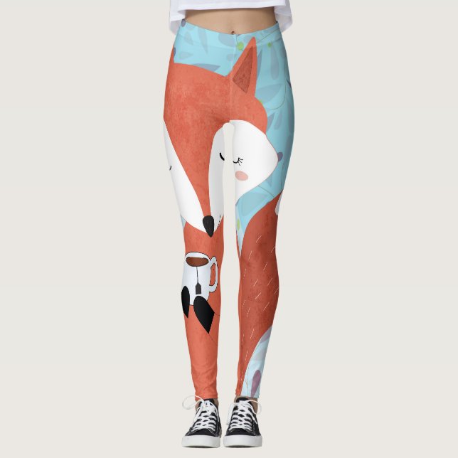 Legging Folha de Raposa Adorável (Frente)