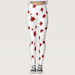 Legging Folha do Canadá, folha do canadá, dia impressão, l