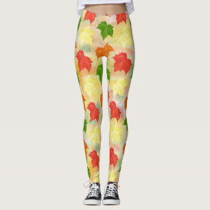 Legging folha outono de aquarela